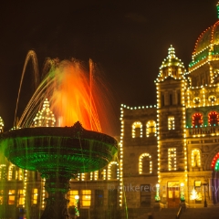 Victoria BC Victoria Parliament and Fountain Christmas Lights.jpg