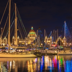 Victoria BC Victoria Parliament and Marina Christmas Lights.jpg