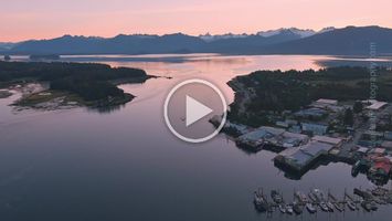 Petersburg Alaska Sunrise Aerial Video.mp4