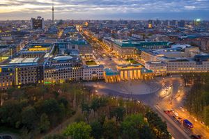 Berlin Aerial Brandenburg Gate Dawn.jpg