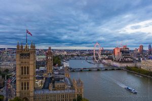 Over London Aerial Westminster and Thames DJI Mavic Pro 2