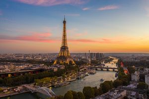 Over Paris Eiffel Tower Sunset Twinkle DJI Mavic Pro 2.jpg