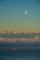 Seattle Photography Full Moon Over Elliott Bay