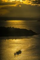 Seattle Photography Golden Sunset tug