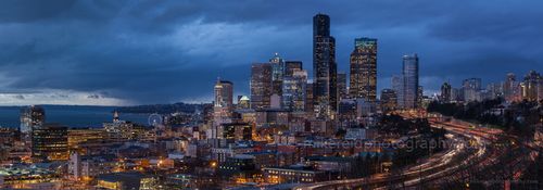 Seattle Dusk View from Beacon Hill