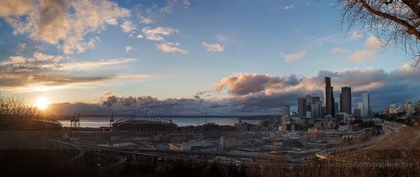 Seattle Photography golden Cityscape from Rizal